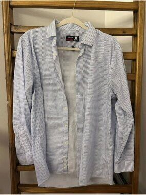 jf j.ferrar Light Blue Micro-Pattern Dress Shirt